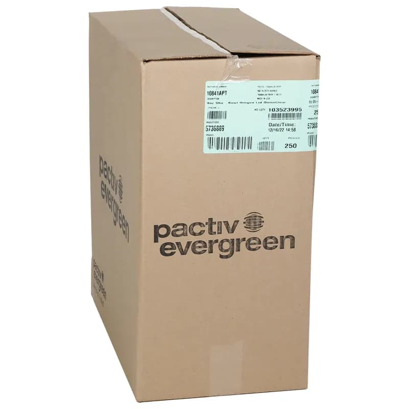 Sho-Bowl Bowl & Lid Combo With Dome Lid 8 OZ PET Clear Round Hinged 250/Case