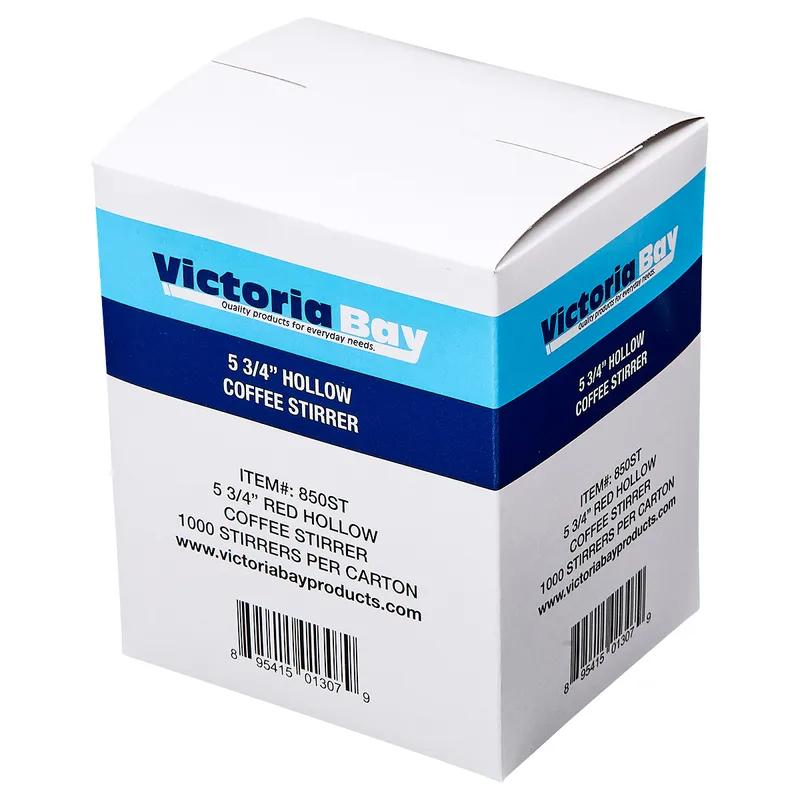 Victoria Bay Sip Stirrer 5 IN Plastic Red Unwrapped 1000 Count/Pack 10 Packs/Case 10000 Count/Case