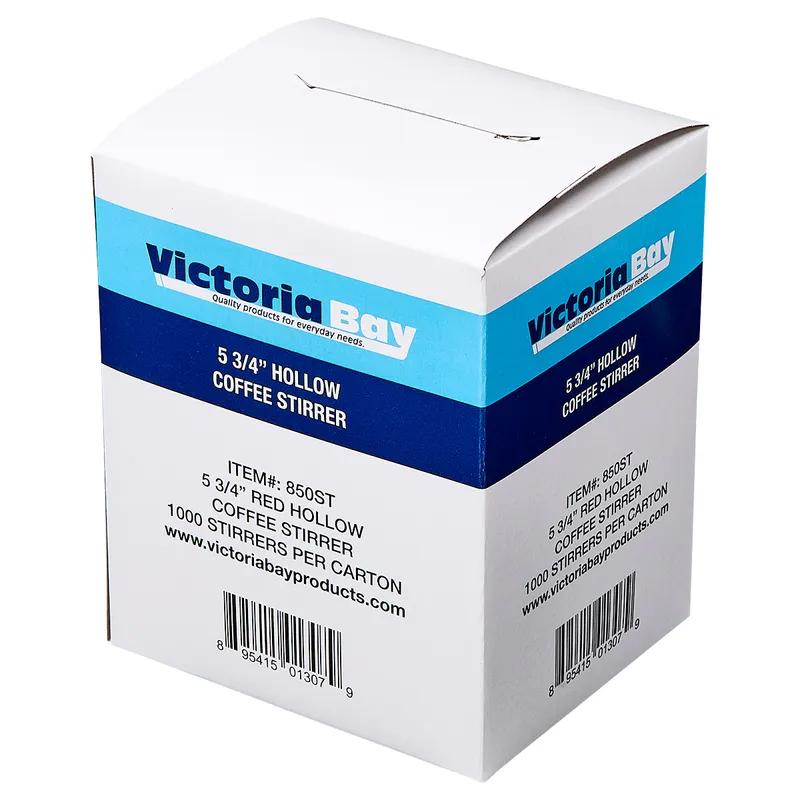 Victoria Bay Sip Stirrer 5 IN Plastic Red Unwrapped 1000 Count/Pack 10 Packs/Case 10000 Count/Case