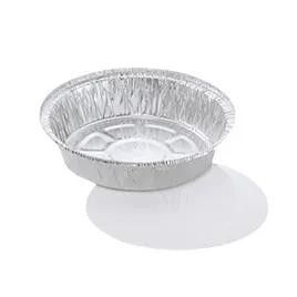 Take-Out Container Base & Lid Combo With Flat Lid 7.125X1.75 IN Aluminum Foil-Lined Paper Round 200/Case