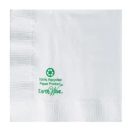 Earth Wise® Beverage Napkins 10X10 IN White Paper 2PLY 3000/Case