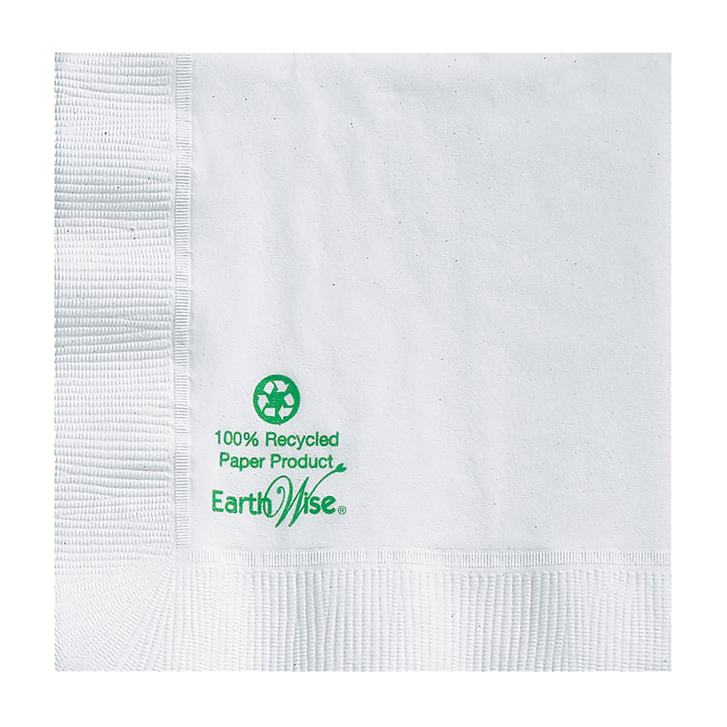 Earth Wise® Beverage Napkins 10X10 IN White Paper 2PLY 3000/Case