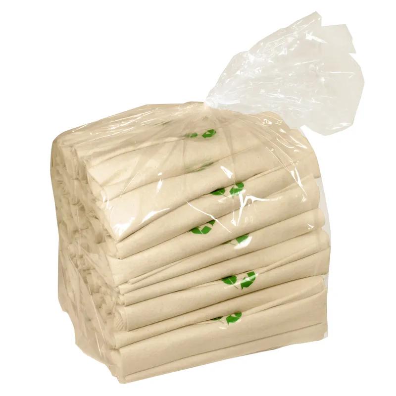 CaterWrap® Linen-Like Natural® 4PC Cutlery Kit White Pre-Rolled With Napkin,Fork,Knife,Teaspoon 100/Case