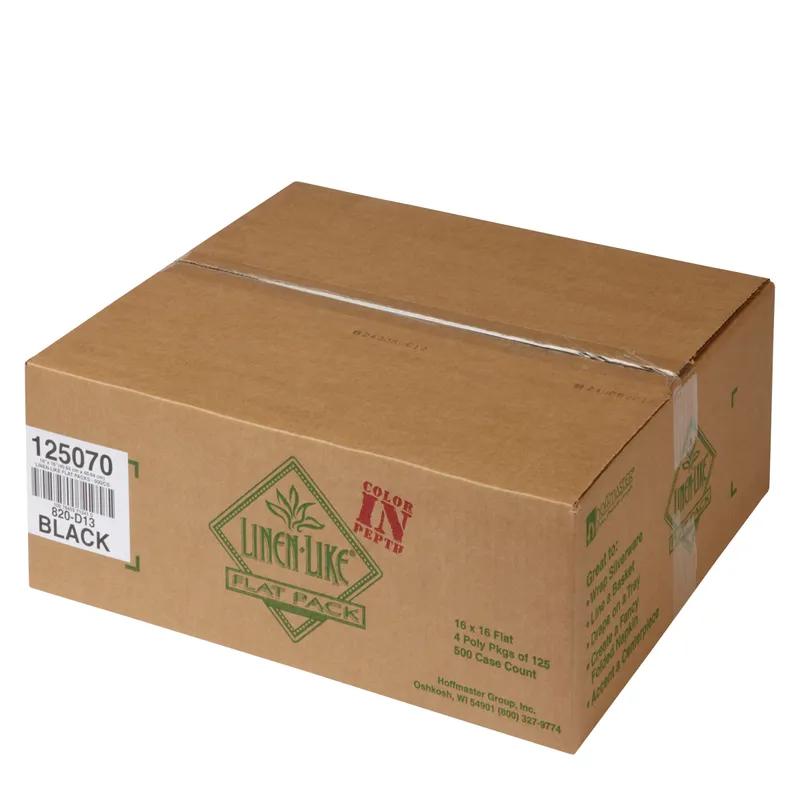Linen-Like® Napkins 16X16 IN Black Airlaid Paper Ultra PLY 125 Count/Pack 4 Packs/Case 500 Count/Case
