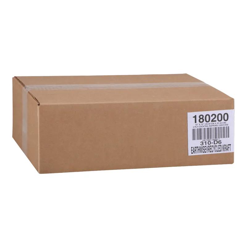 Earth Wise Beverage Napkins 10X10 IN 5X5 IN Kraft Paper 2PLY 1000/Case