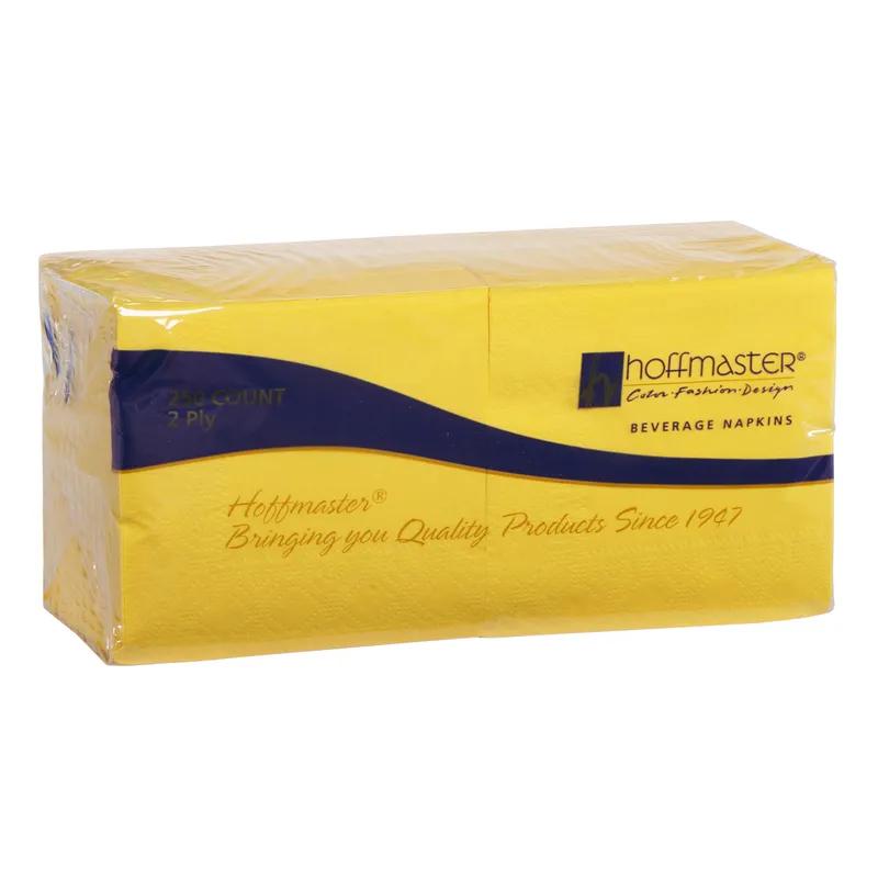 Napkins 9.5X9.5 IN Yellow Paper 2PLY 1/4 Fold 250 Count/Pack 4 Packs/Case 1000 Count/Case