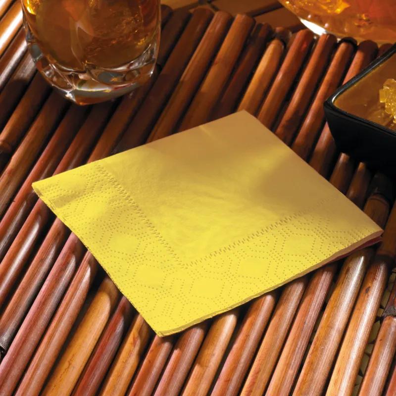 Napkins 9.5X9.5 IN Yellow Paper 2PLY 1/4 Fold 250 Count/Pack 4 Packs/Case 1000 Count/Case