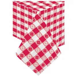 Table Cover 54X54 IN Paper Poly Blend Red Gingham 50/Case