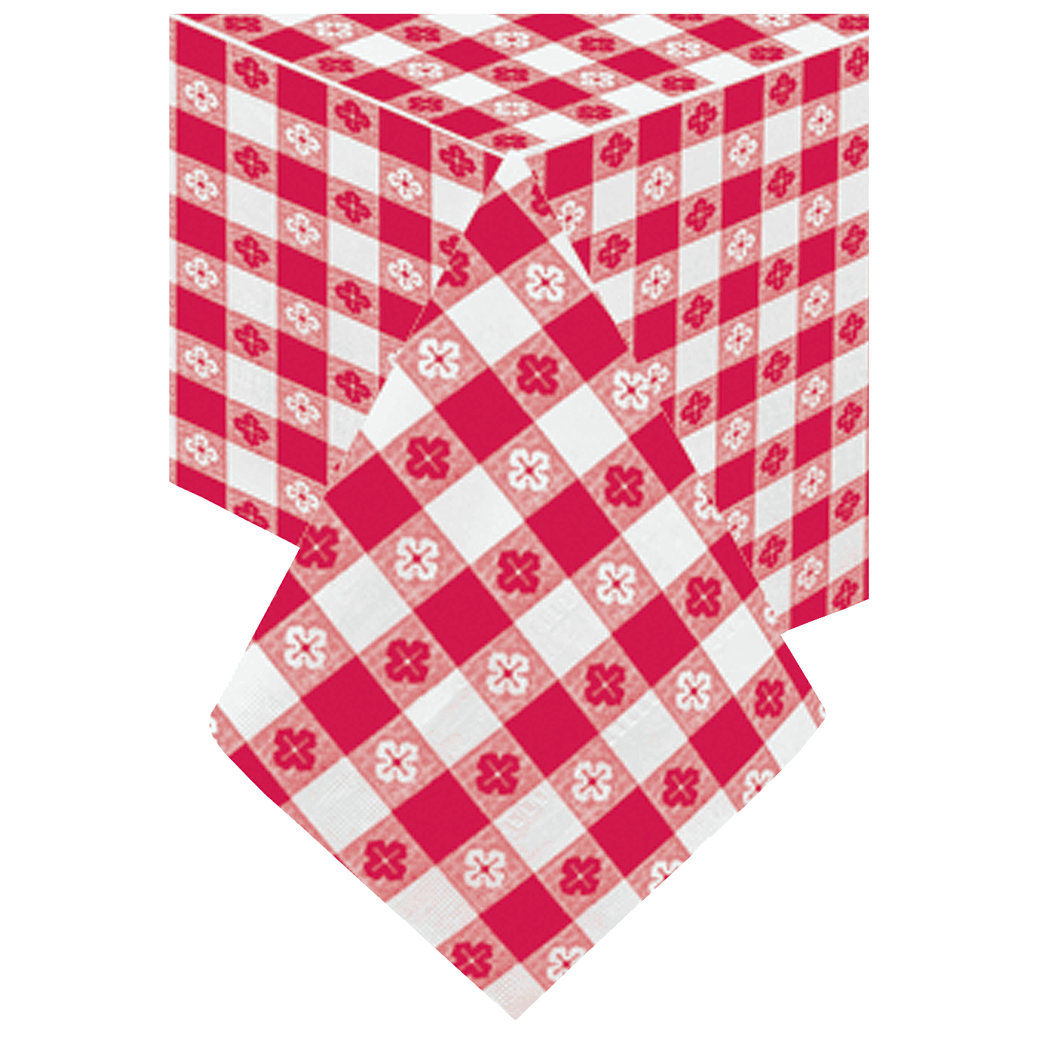 Table Cover 54X54 IN Paper Poly Blend Red Gingham 50/Case