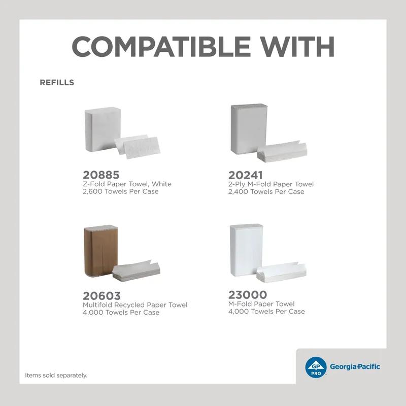 Georgia-Pacific Pro® Paper Towel Dispenser 4.438X11.75 IN Metal Wall Mount, Locking White Multifold 1/Each