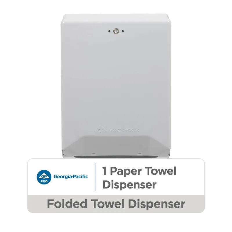 Georgia-Pacific Pro® Paper Towel Dispenser 4.438X11.75 IN Metal Wall Mount, Locking White Multifold 1/Each