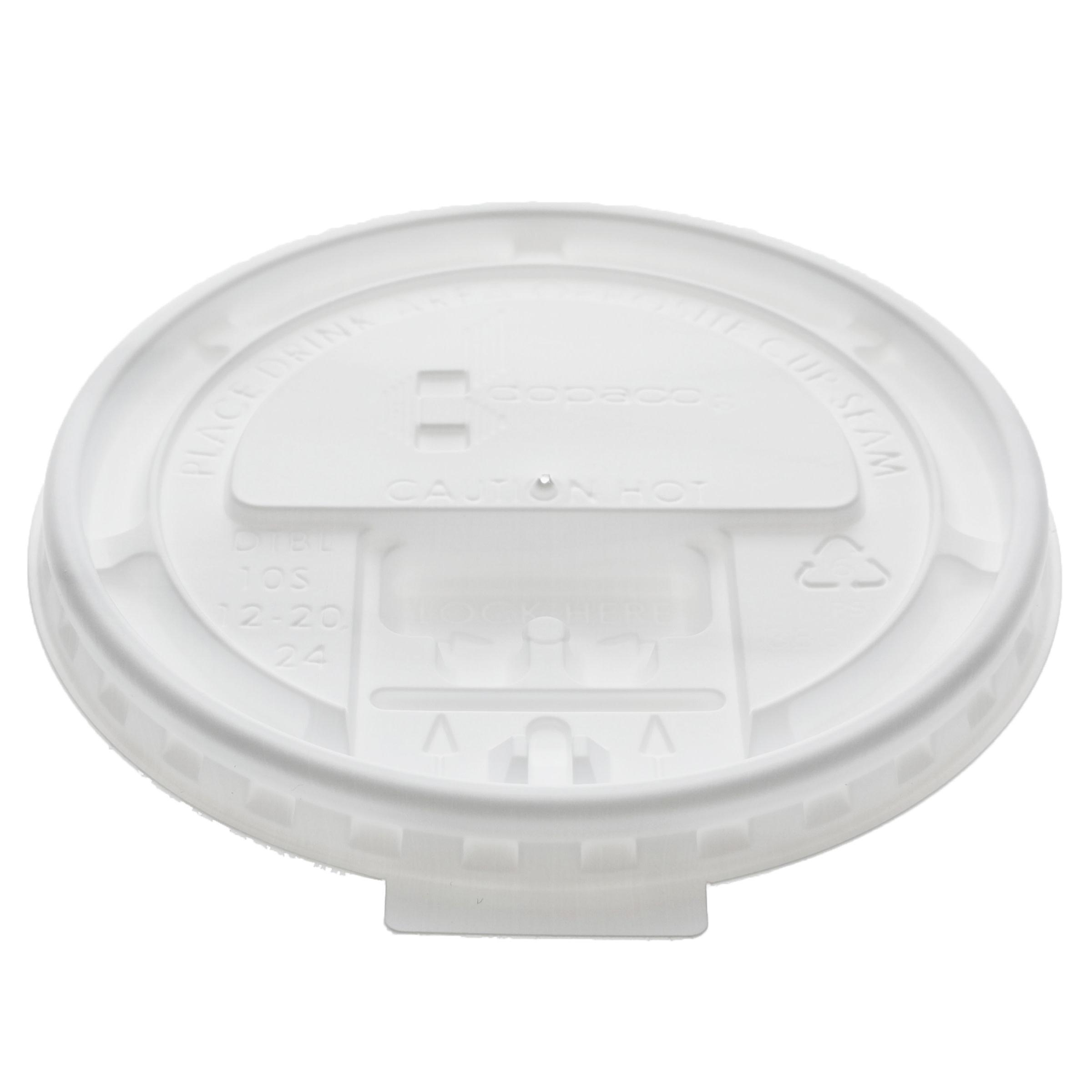 Lid Flat 3.625 IN HIPS White For Hot 10 OZ Squat-24 OZ Cup 1/Case