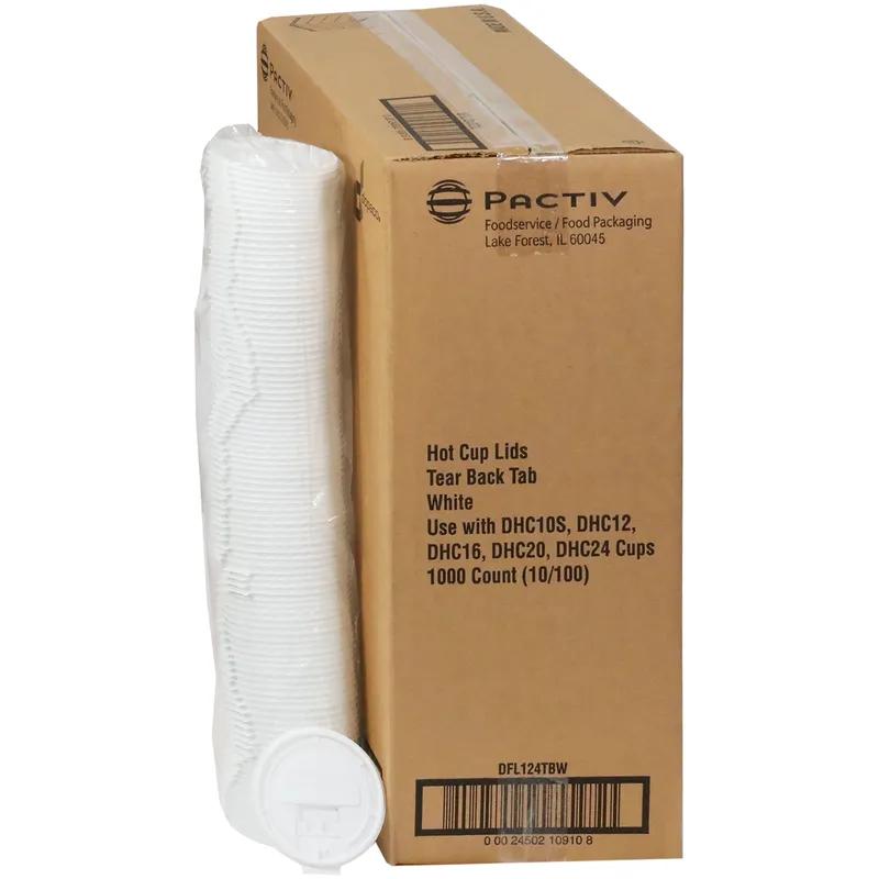 Lid Flat 3.625 IN HIPS White For Hot 10 OZ Squat-24 OZ Cup 1/Case