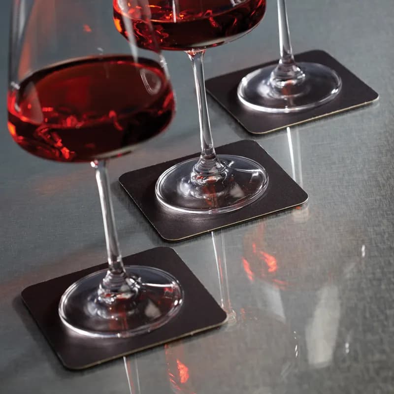 Drink Coaster 4 IN Black Square Pulpboard 2-Sided 500/Case