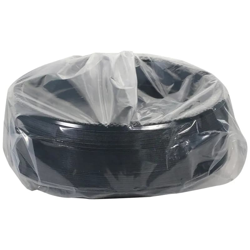 Plate 10.25X1.125 IN HIPS OPS Black Round 500/Case