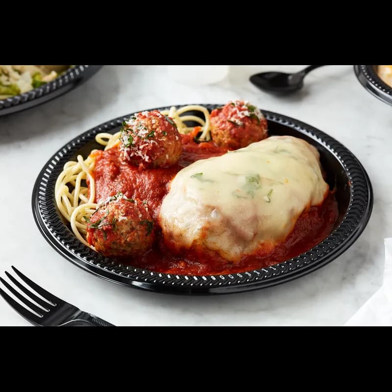 Plate 10.25X1.125 IN HIPS OPS Black Round 500/Case