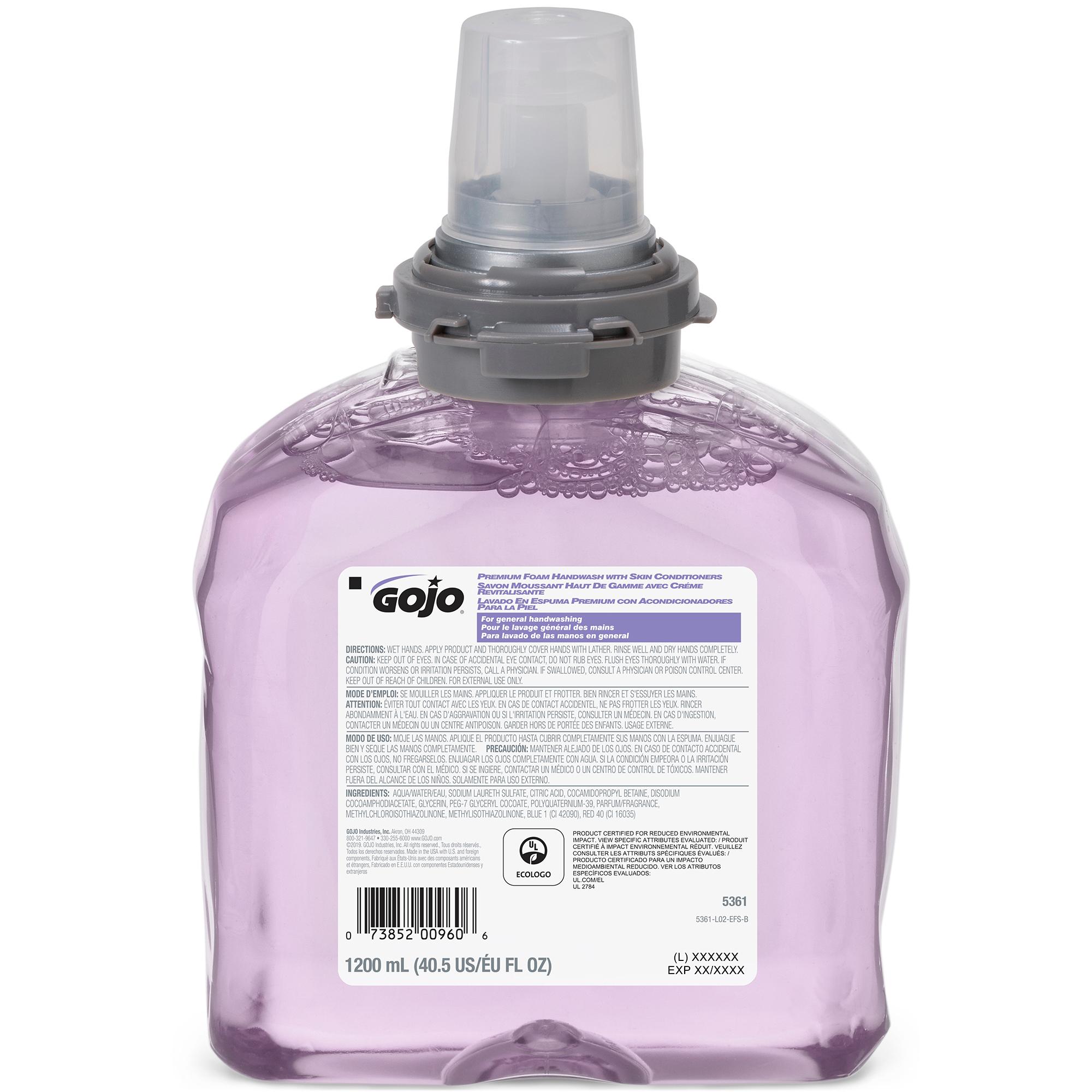 GOJO® Hand Soap Foam 1200 mL 3.41X5.47X8.25 IN Cranberry Refill For TFX 2/Case