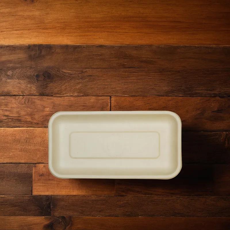 Take-Out Container Base 8.3X4.5X0.6 IN Pulp Fiber Kraft Rectangle 500/Case