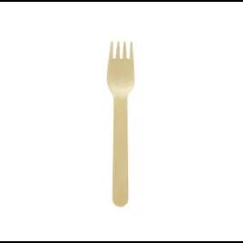 Fork 6.2 IN Wood Natural 100 Count/Pack 20 Packs/Case 2000 Count/Case