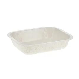 Pressware® Classic Stoneware Take-Out Container Base 5X6X1.375 IN Paperboard White Brown Oblong 500/Case