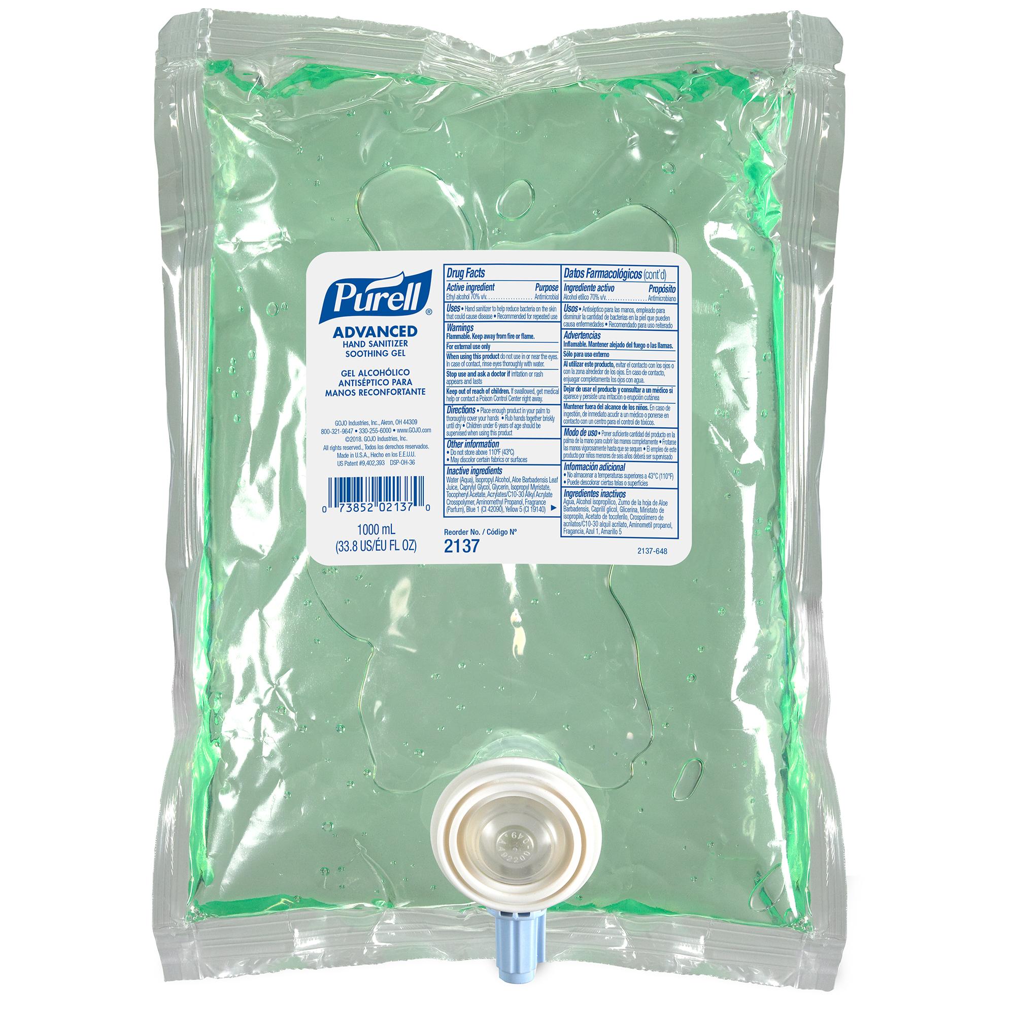 Purell® Hand Sanitizer Gel 1000 mL 6X9X1.75 IN Fresh Scent 70% Ethyl Alcohol For NXT 1000 8/Case