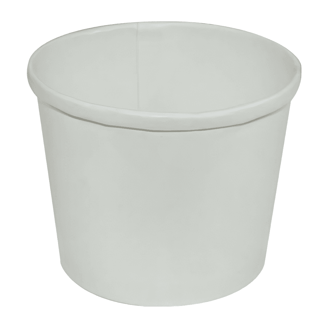 Soup Food Container Base & Lid Combo With Plastic Lid 12 OZ Paper White Round 250/Case