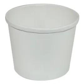 Soup Food Container Base & Lid Combo With Plastic Lid 12 OZ Paper White Round 250/Case