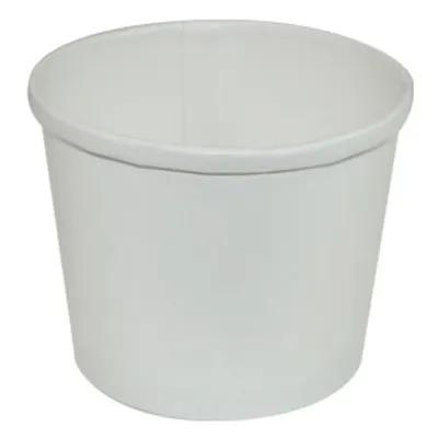 Soup Food Container Base & Lid Combo With Plastic Lid 12 OZ Paper White Round 250/Case