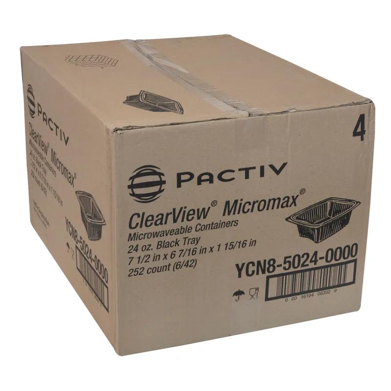 Deli Container Base With Dome Lid 24 OZ MFPP Black Rectangle Leak Resistant 252/Case