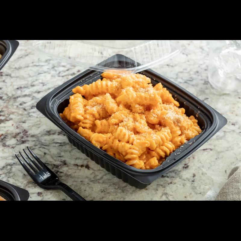 Deli Container Base With Dome Lid 24 OZ MFPP Black Rectangle Leak Resistant 252/Case