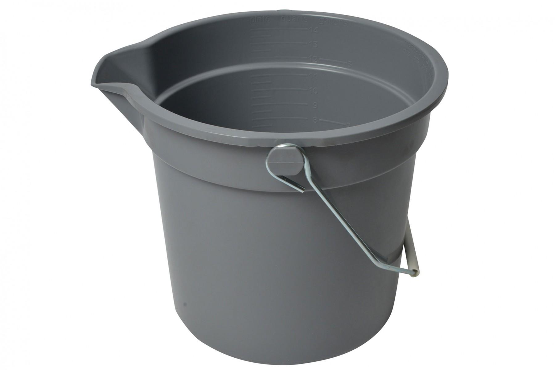 Mop Bucket 14 QT Plastic Gray Round 1/Each