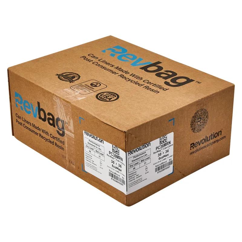 EcoMax Can Liner 30X36 IN 20-30 GAL Natural LLDPE 0.45MIL Medium Duty Coreless 250/Case