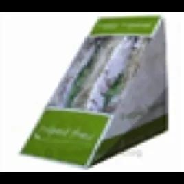 Sandwich Wedge Take-Out Box Tuck-Top With Flat Lid Paperboard Kraft Green Triangle Deep 500/Case