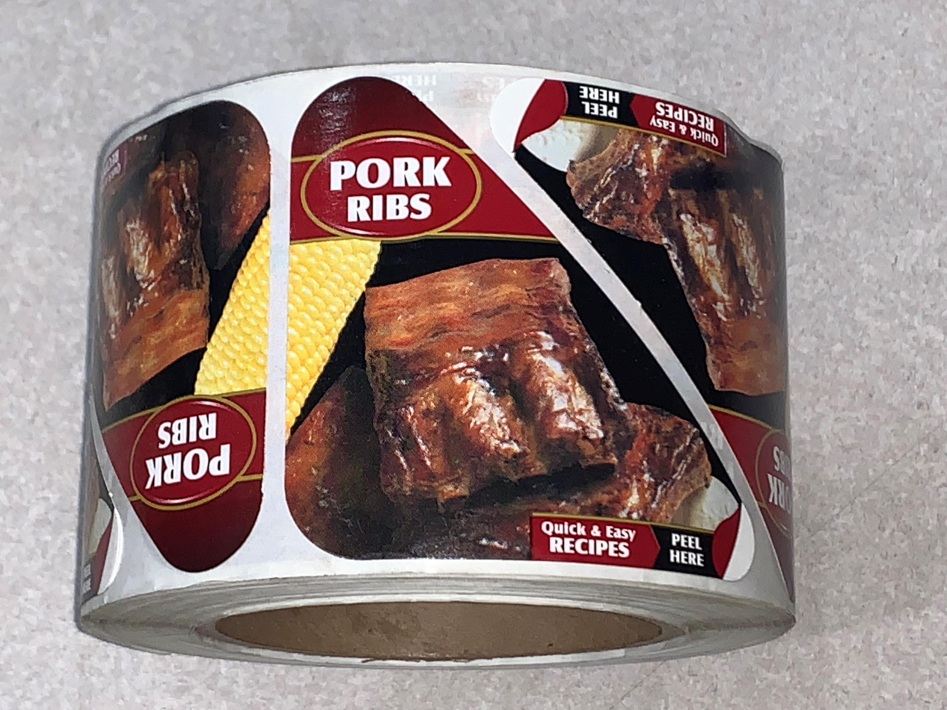 Pork Rib Recipe Label 2500/Pack