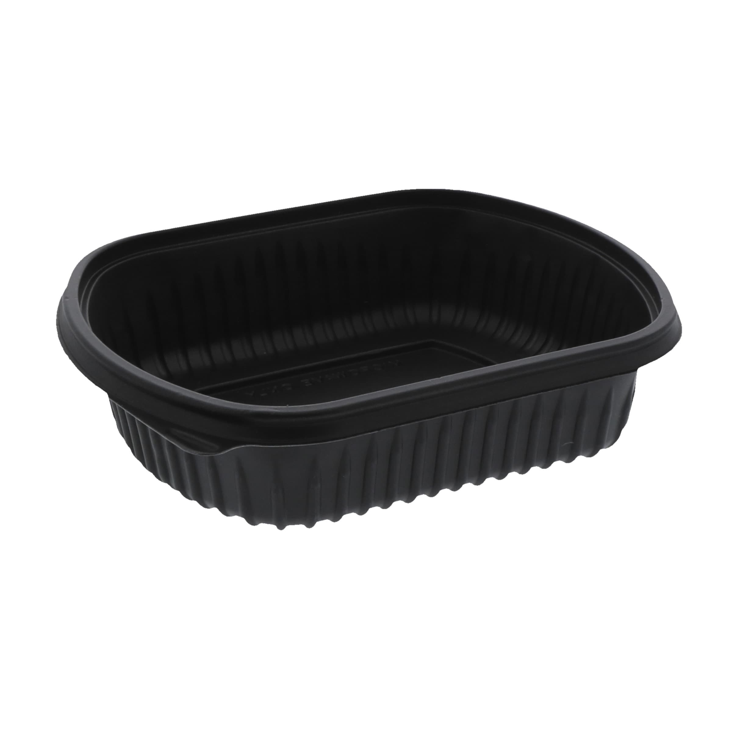 Take-Out Container Base 8.1X6.5X2 IN MFPP Black Rectangle Microwave Safe Soak-Proof 250/Case