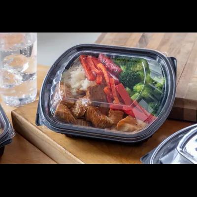 Take-Out Container Base 8.1X6.5X2 IN MFPP Black Rectangle Microwave Safe Soak-Proof 250/Case