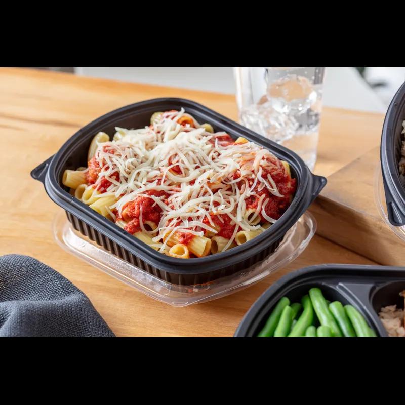 Take-Out Container Base 8.1X6.5X2 IN MFPP Black Rectangle Microwave Safe Soak-Proof 250/Case