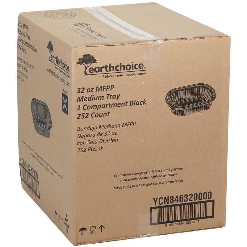 Take-Out Container Base 8.1X6.5X2 IN MFPP Black Rectangle Microwave Safe Soak-Proof 250/Case