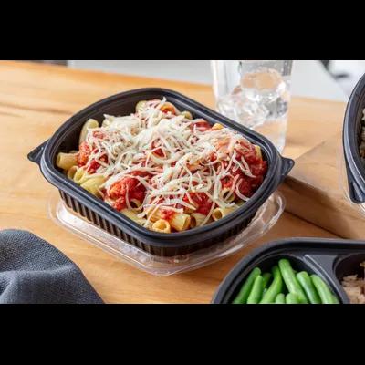 Take-Out Container Base 8.1X6.5X2 IN MFPP Black Rectangle Microwave Safe Soak-Proof 250/Case