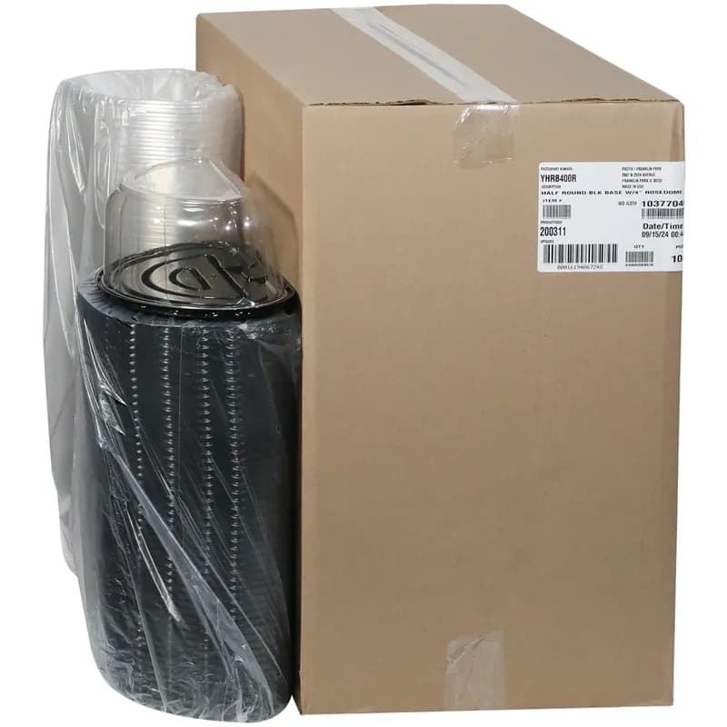 RoseDome Cake Half Container & Lid Combo With Dome Lid 8X4 IN PET Clear Black 100/Case