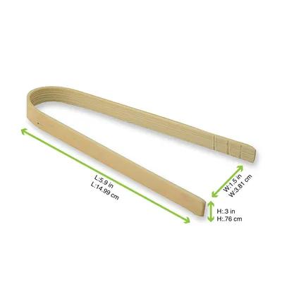 Tongs 5.9 IN Bamboo Natural 20 Count/Pack 10 Packs/Case 200 Count/Case