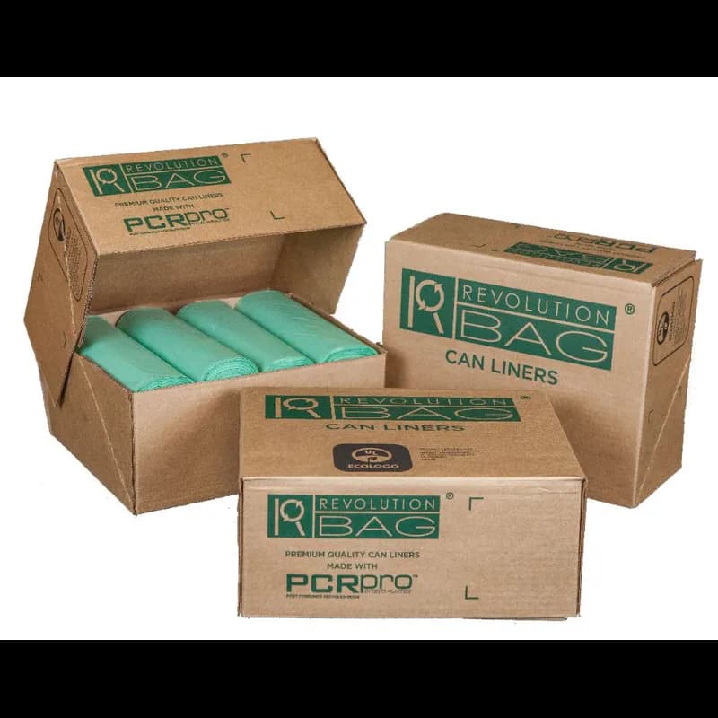 Can Liner 43X53 IN Green LLDPE 0.6MIL 100/Case