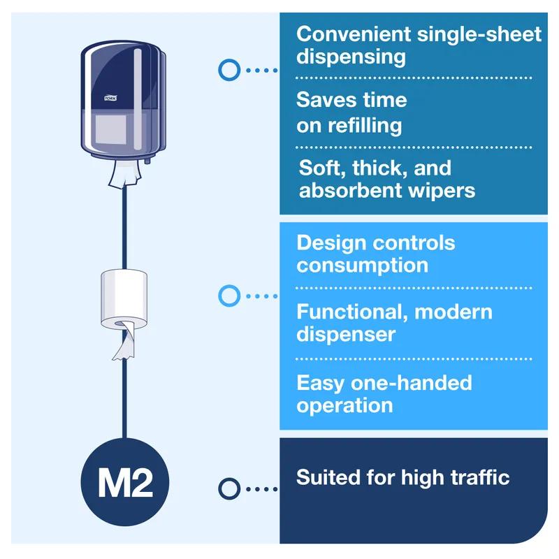 Tork M2 Elevation Paper Towel Dispenser 8.95X9.42X14.39 IN Plastic Wall Mount Black Centerfeed 1/Each