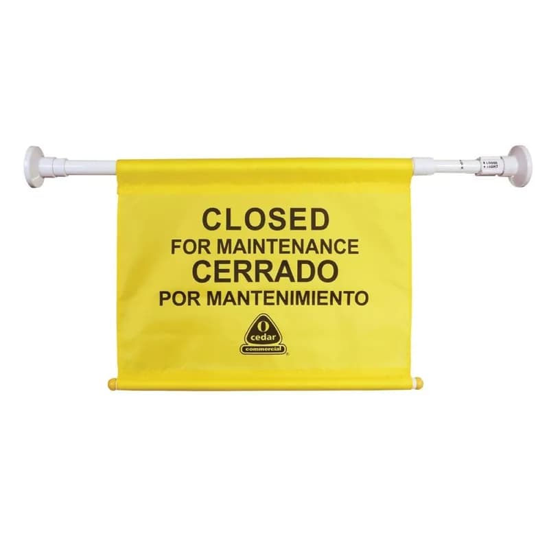 Safety Hanging Sign 32 IN Caution Wet Floor Plastic Rubber Bilingual 6/Case