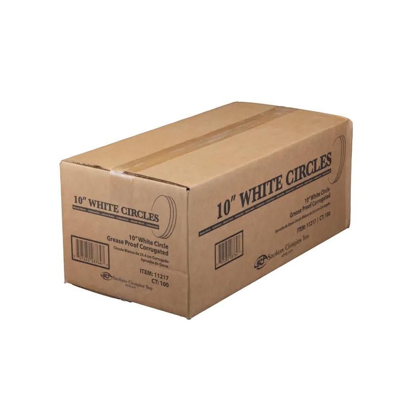 Cake Circle 10 IN Corrugated Paperboard White Round Grease Resistant Single Wall 100/Case