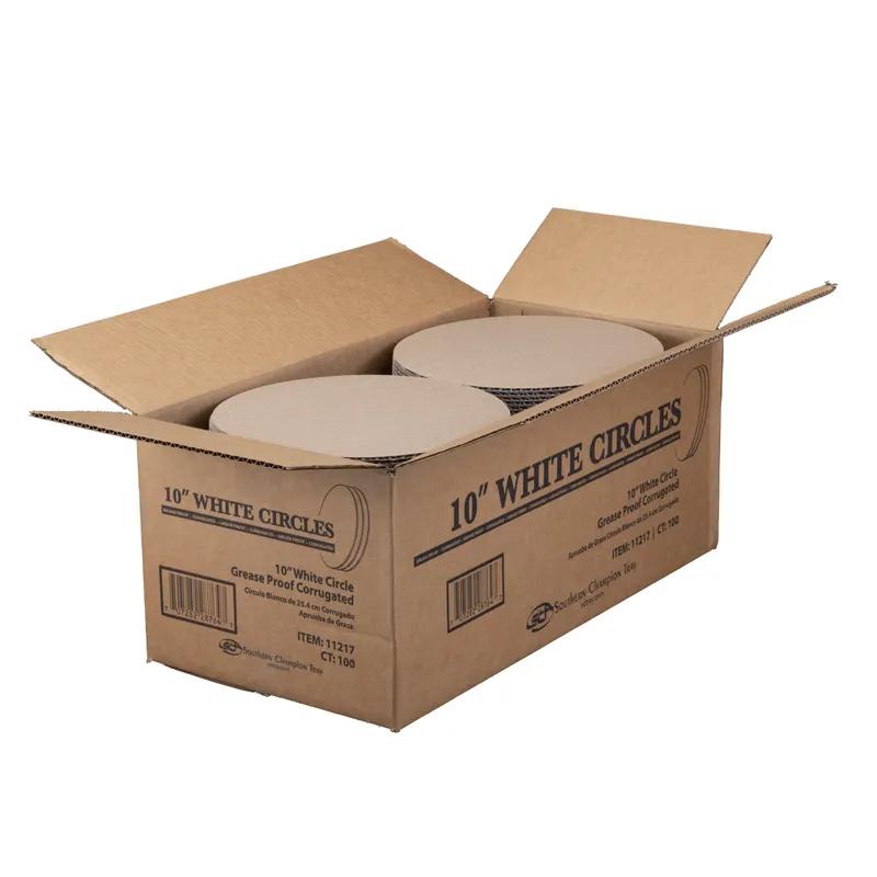 Cake Circle 10 IN Corrugated Paperboard White Round Grease Resistant Single Wall 100/Case