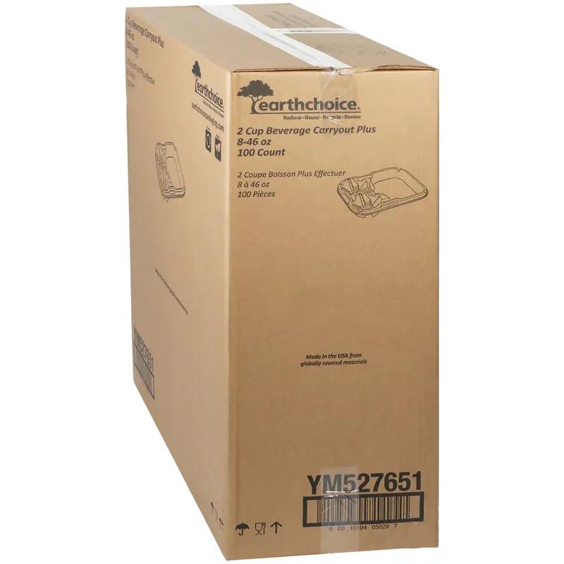 Cup Carrier & Tray 2.25X10.5X13 IN 2 Compartment Molded Fiber Natural For 8-46 OZ Without Handle Reusable 100/Case
