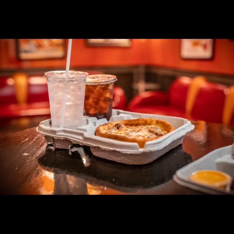 Cup Carrier & Tray 2.25X10.5X13 IN 2 Compartment Molded Fiber Natural For 8-46 OZ Without Handle Reusable 100/Case