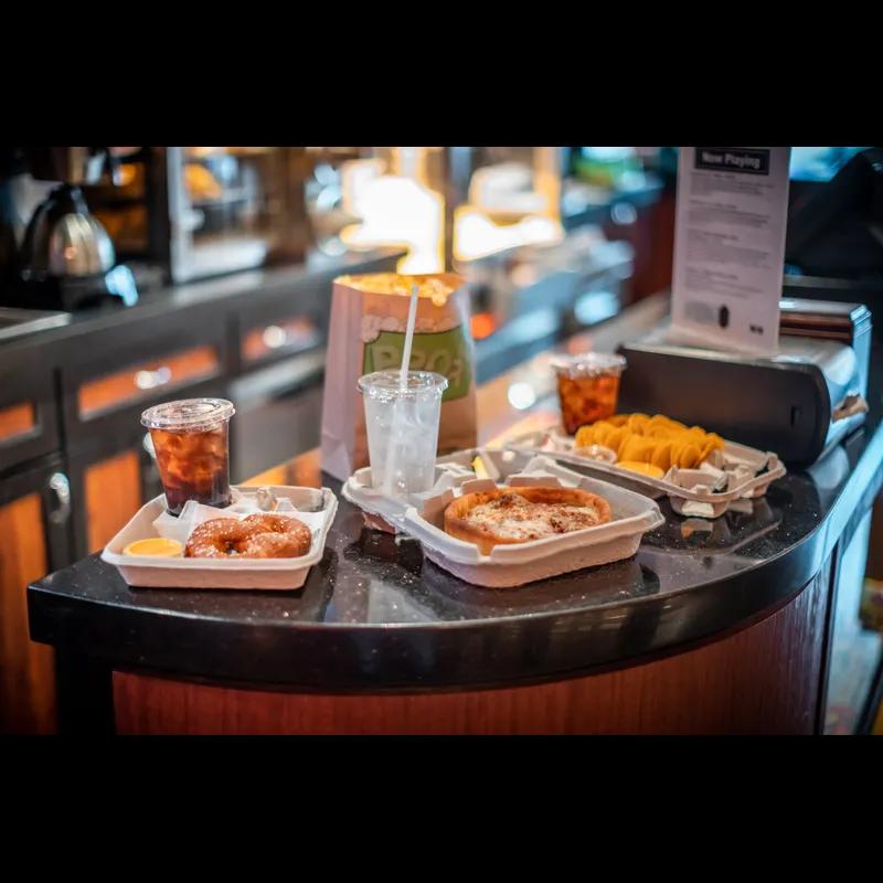 Cup Carrier & Tray 2.25X10.5X13 IN 2 Compartment Molded Fiber Natural For 8-46 OZ Without Handle Reusable 100/Case