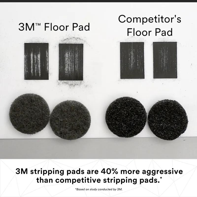 3M™ 7200 Stripping Pad 17X3 IN Black Non-Woven Polyester Fiber Nylon Fiber 175-600 RPM Center Hole 5/Case